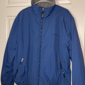 L.L. Bean Fleece Lined Bomber Jacket Blue Mens XL Full Zip Outdoor